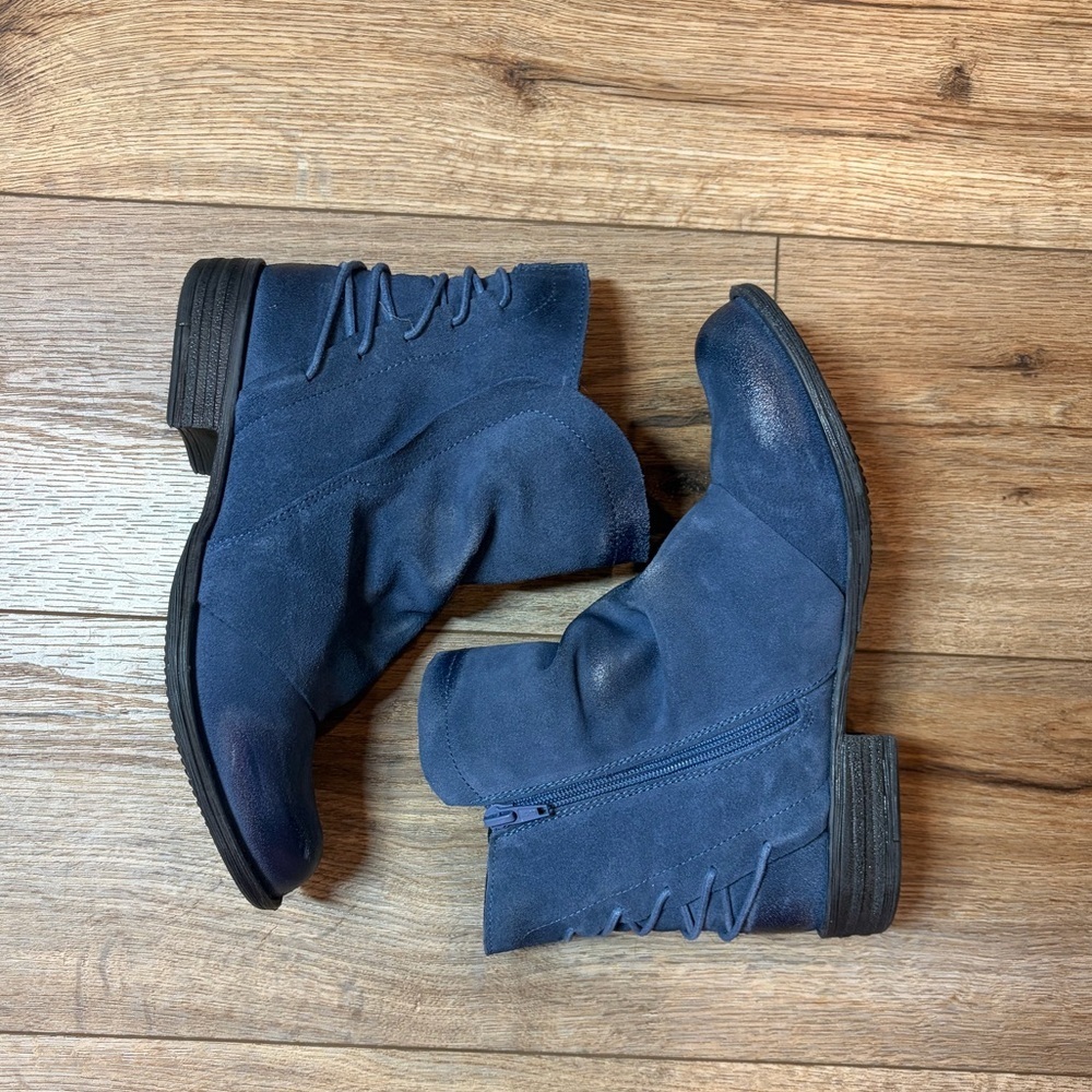 Miz Mooz Suede Ruched Ankle Boots - Dotti - Picture 4 of 12